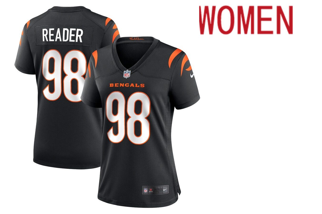 Women Cincinnati Bengals #98 D.J. Reader Nike Black Game NFL Jersey